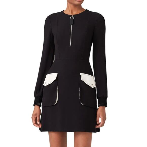 Jason Wu Grey Black Cream Fit Flare Dress 2 Modern Contemporary Minimalist Sleek - Picture 1 of 10